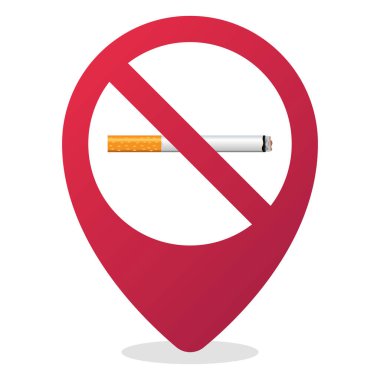 Sigara İçilmesi Yasaklanmış Kırmızı İşaret Yerleştirme İğnesi Yok