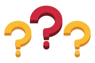 Beyaz Arkaplanda 3B Soru İşaretleri