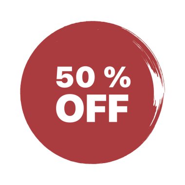 Beyaz Arkaplanda% 50 Kapalı Çember Afişi