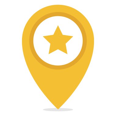 Beyaz Arkaplanda Yıldız Konumu İğnesi