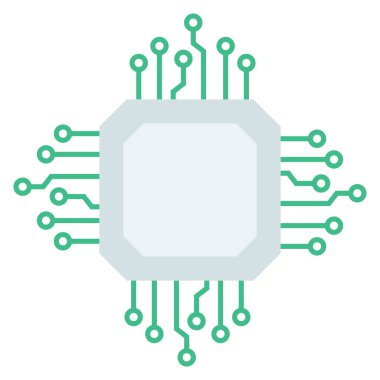 Teknoloji Kabloları Beyaz Arkaplanda İşlemci Çipi