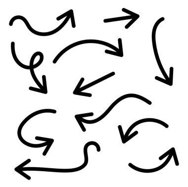 Kalın Çizgiler Okları Beyaz Arkaplanda Ayarlandı