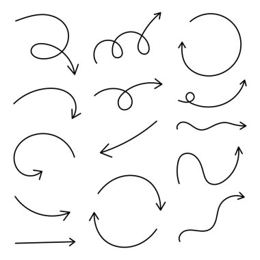 Oklu Siyah İnce Karalama Çizgileri