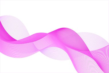 Beyaz Arkaplanda Dalgalı Pembe Çizgiler