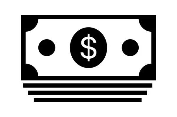 Dollar Banknotes Stacks Glyph Style — Stock Vector