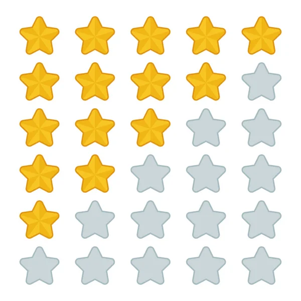 Set Review Stars Flat Style — Stock Vector