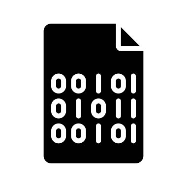  İkili Dosya simgesi, vektör illüstrasyonu