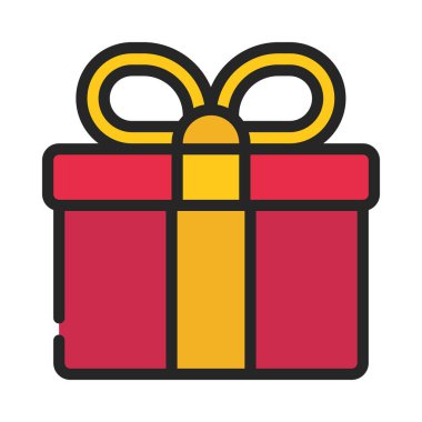 Beyaz arkaplanda hediye sembolü izole edildi