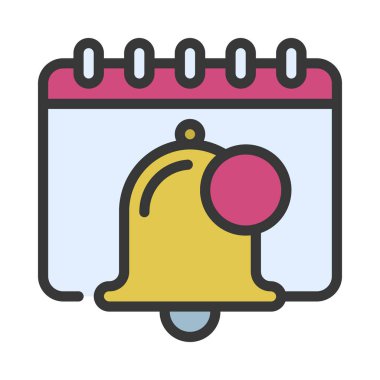 Bildirim takvimi tarih simgesi, vektör illüstrasyonu