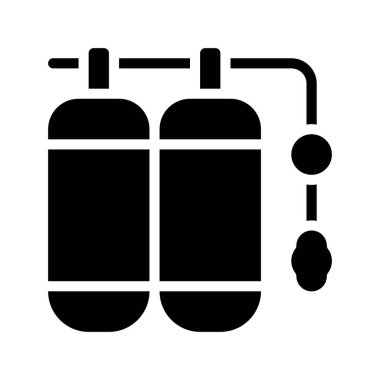 Oksijen Tankları simgesi, vektör illüstrasyonu