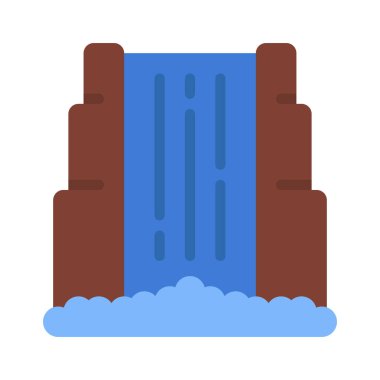 Şelale ikonu vektör illüstrasyon tasarımı