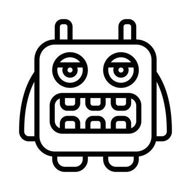 Kutu Tembel Canavar vektör ince çizgi simgesi