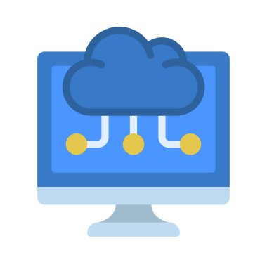 Bulut Teknolojileri Simgesi, Vektör İllüstrasyonu