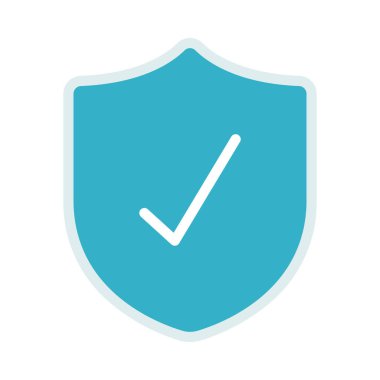 Tik kalkanı basit simgesi, vektör illüstrasyonu