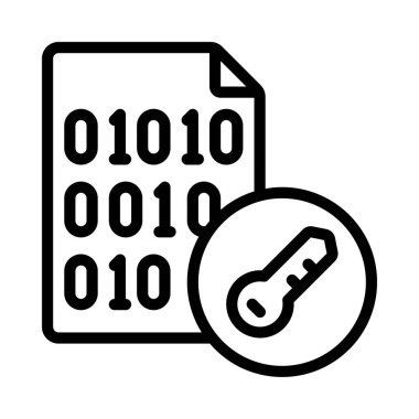 Dosya simgesini, vektör illüstrasyonunu şifrele