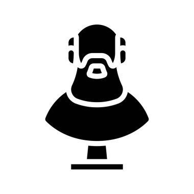 Mermer Heykel düz simgesi, vektör illüstrasyonu 