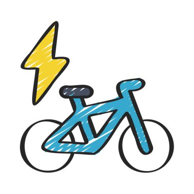 Elektrik Bisiklet simgesi, vektör illüstrasyonu