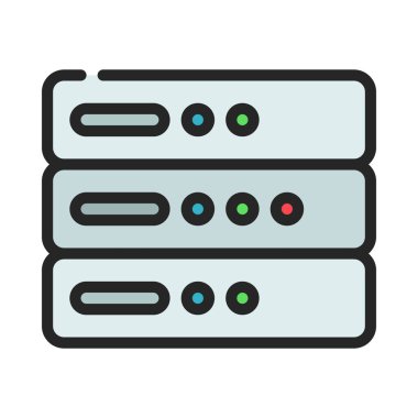 sunucu vektörü düz simgesi 