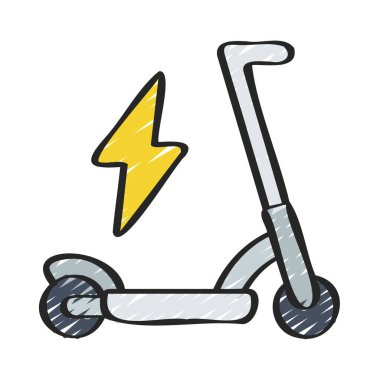 Elektrikli scooter simge vektör illüstrasyon