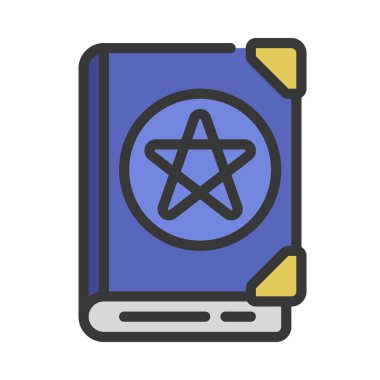 Sihirli Büyü Kitabı simgesi, vektör illüstrasyonu