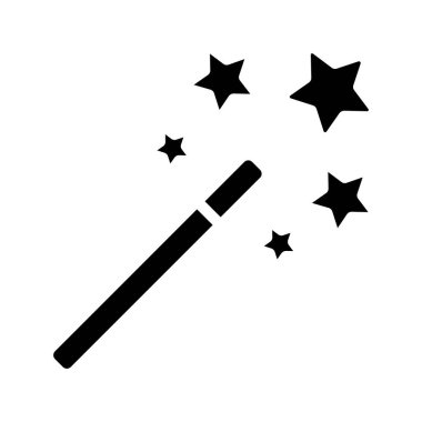 sihirli değnek simgesi, vektör illüstrasyonu basit tasarım