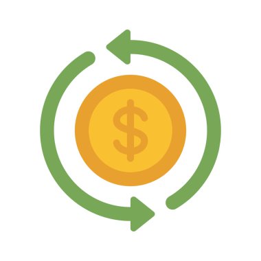 Dolar vektörü düz renk simgesi