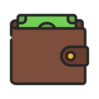dijital cüzdan vektör illüstrasyon tasarımı düz renk simgesi