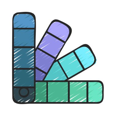 Renk Paleti düz simgesi, vektör illüstrasyonu 