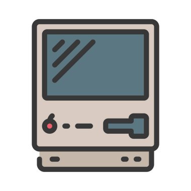 Eski bilgisayar kutsal kişilerin resmi, vektör çizim 