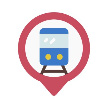 tren istasyonu ikon vektör illüstrasyonu