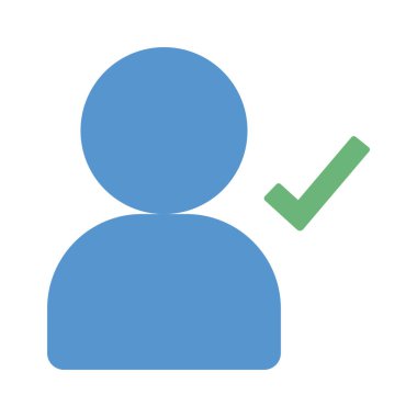 Onaylanmış kullanıcı simgesi vektör illüstrasyonu