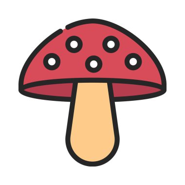 Beyaz arkaplanda mantarın vektör çizimi