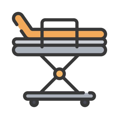 Hastane yatağı ikon vektör illüstrasyonu     