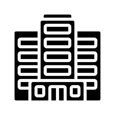  Bina simgesi. Anahat illüstrasyon vektör simgesi web için oluşturma