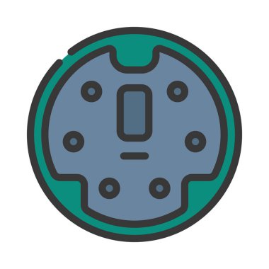 PS İki Port düz simgesi, vektör illüstrasyonu 