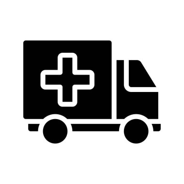 Tıbbi Malzemeler Lorry web simgesi, vektör illüstrasyonu                      