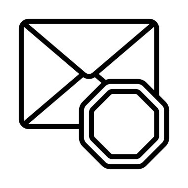 Engellenmiş E- posta Simgesi, Vektör İllüstrasyonu