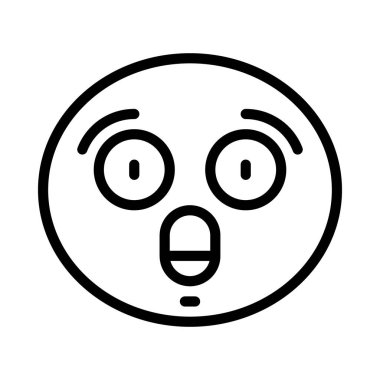 Şok olmuş emoji düz stil duygu simgesi                        