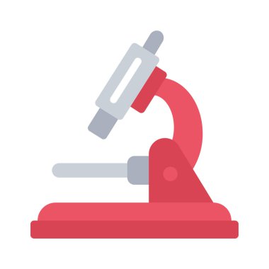 mikroskop düz simge, vektör illüstrasyonu 