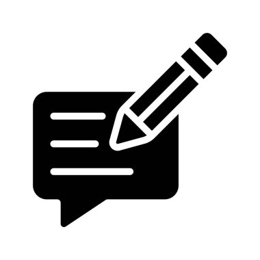 Yorumları düz simge, vektör illüstrasyonunu yaz 