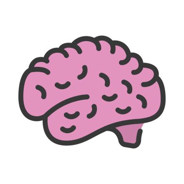 Beyaz arkaplanda beyin vektör simgesi 