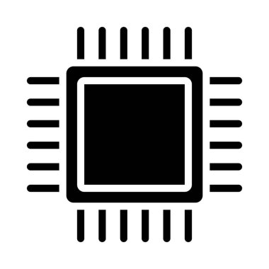 İşlemci Çipi web simgesi, vektör illüstrasyonu