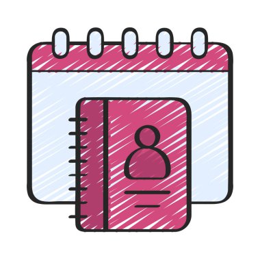 Takvim Kişileri simgesi, vektör illüstrasyonu 