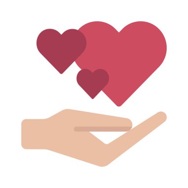 Aşk web simgesi vektör illüstrasyonunu ver