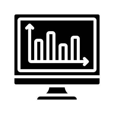  Bilgisayar web simgesi vektör illüstrasyonunda çubuk çizelgesi 