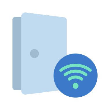 Akıllı Kapı, düz vektör simgesi 