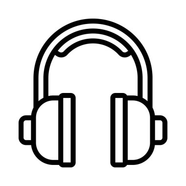 kulaklık simgesi, vektör illüstrasyonu 