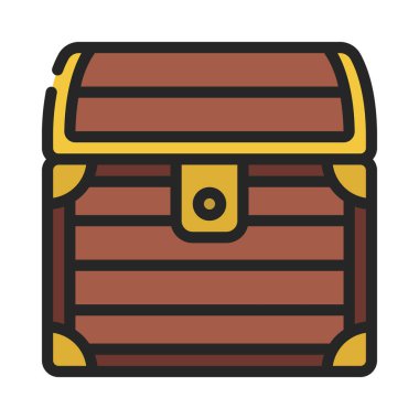 hazine sandığı web simgesi vektör illüstrasyonu