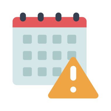 Beyaz arkaplanda Takvim Uyarı simgesi