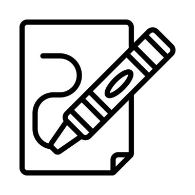 Pastel boya çizimi düz simge, vektör illüstrasyonu 